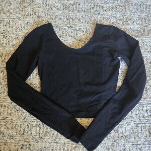 American Apparel Classic Black Cotton Crop Top